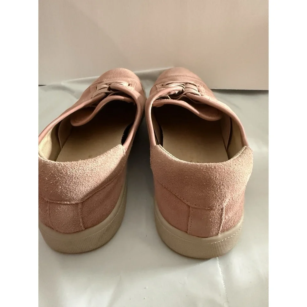 Vionic Jean Suede Pink Comfort Sneakers Women's Size 6 Elastic Lace-Up Flat